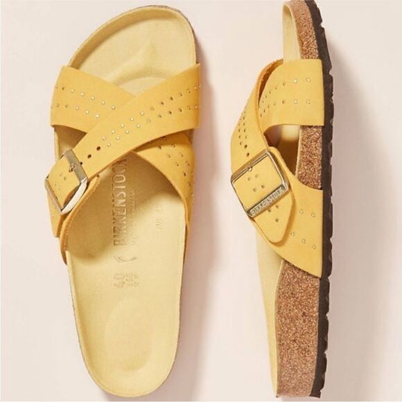 Birkenstock Siena Riveted Sandals Yellow EU 37 - Picture 1 of 7